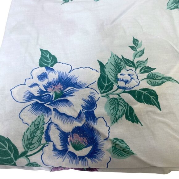 CANNON Full Fitted Sheet White Floral New Vintage No Iron Percale Cotton Blend - Picture 4 of 9